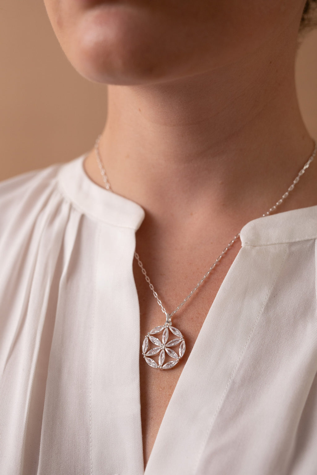 Faith Family Rosette Pendant Necklace T-Shirts