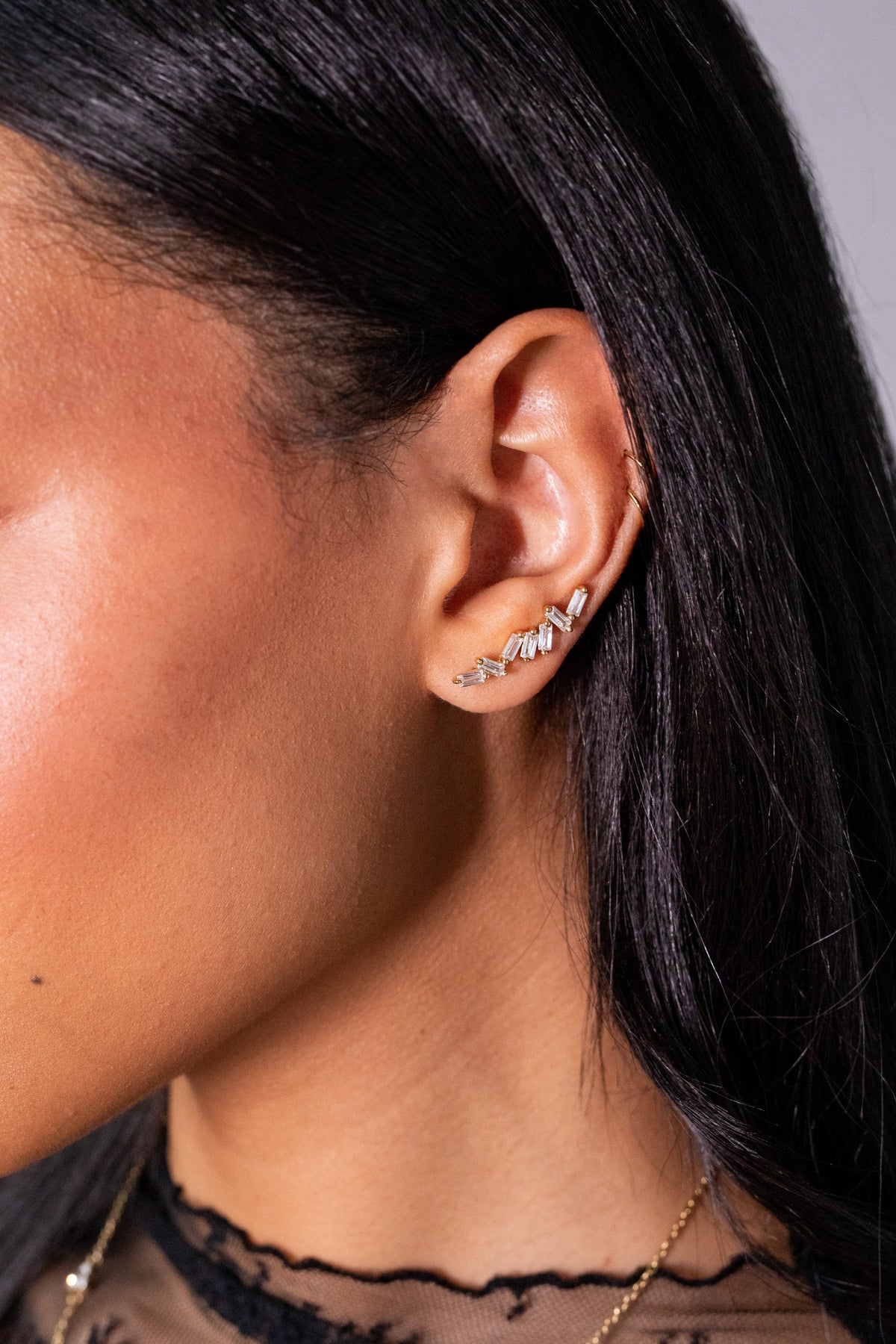Crystal Baguette Crawler Earrings T-Shirts