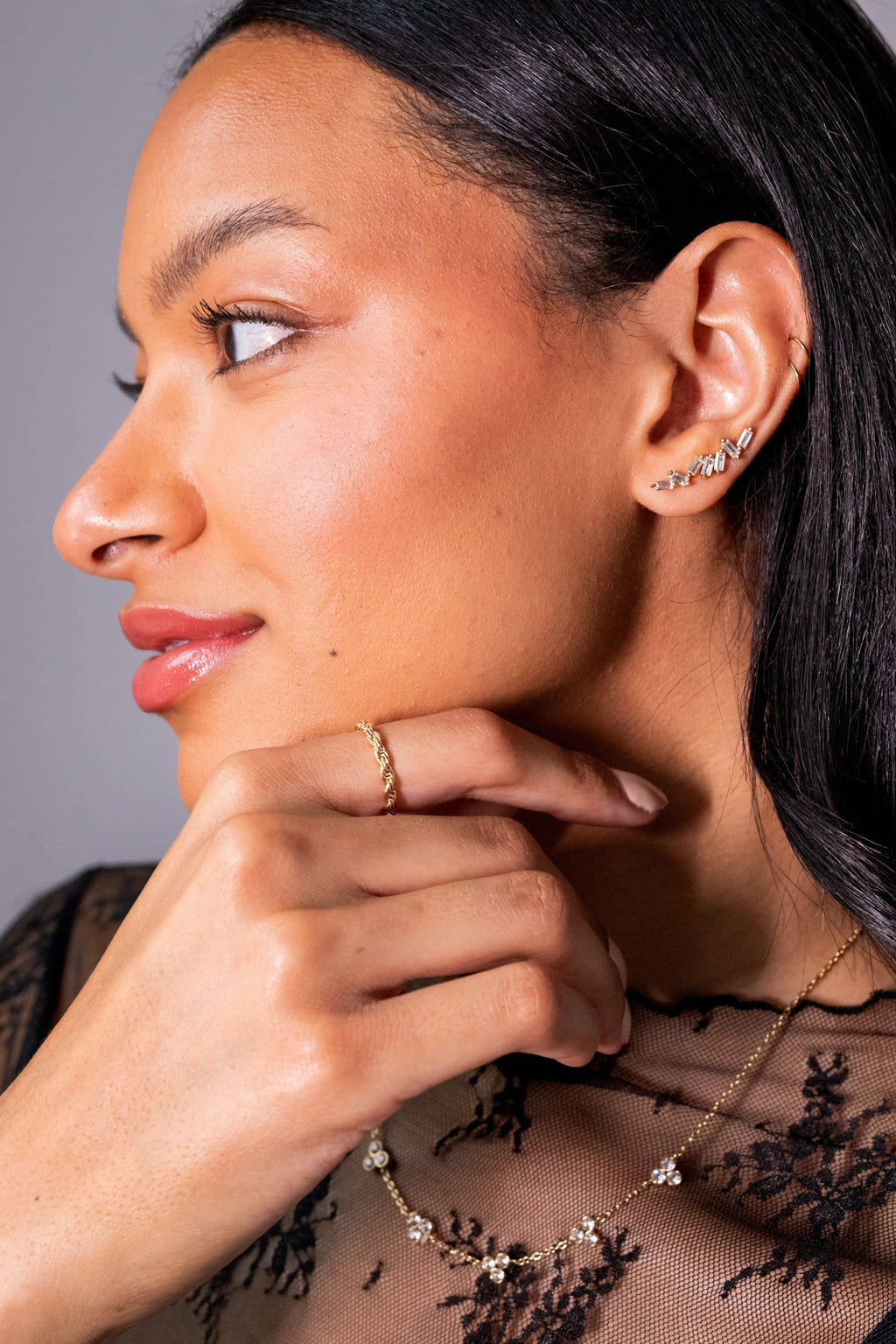 Crystal Baguette Crawler Earrings T-Shirts