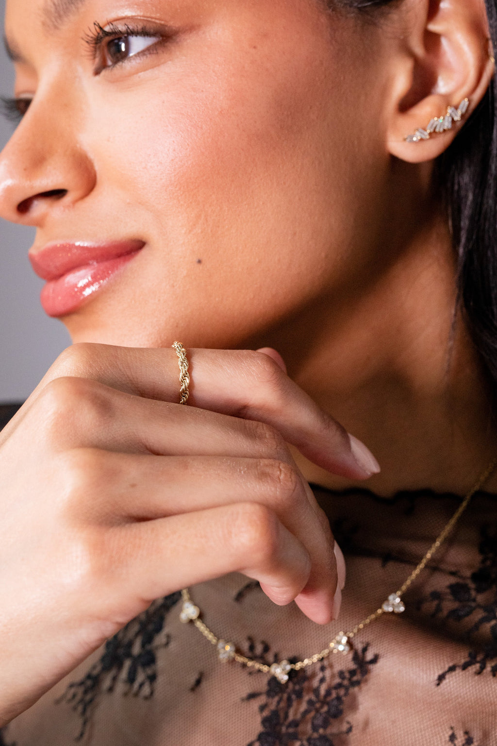 Crystal Baguette Crawler Earrings T-Shirts