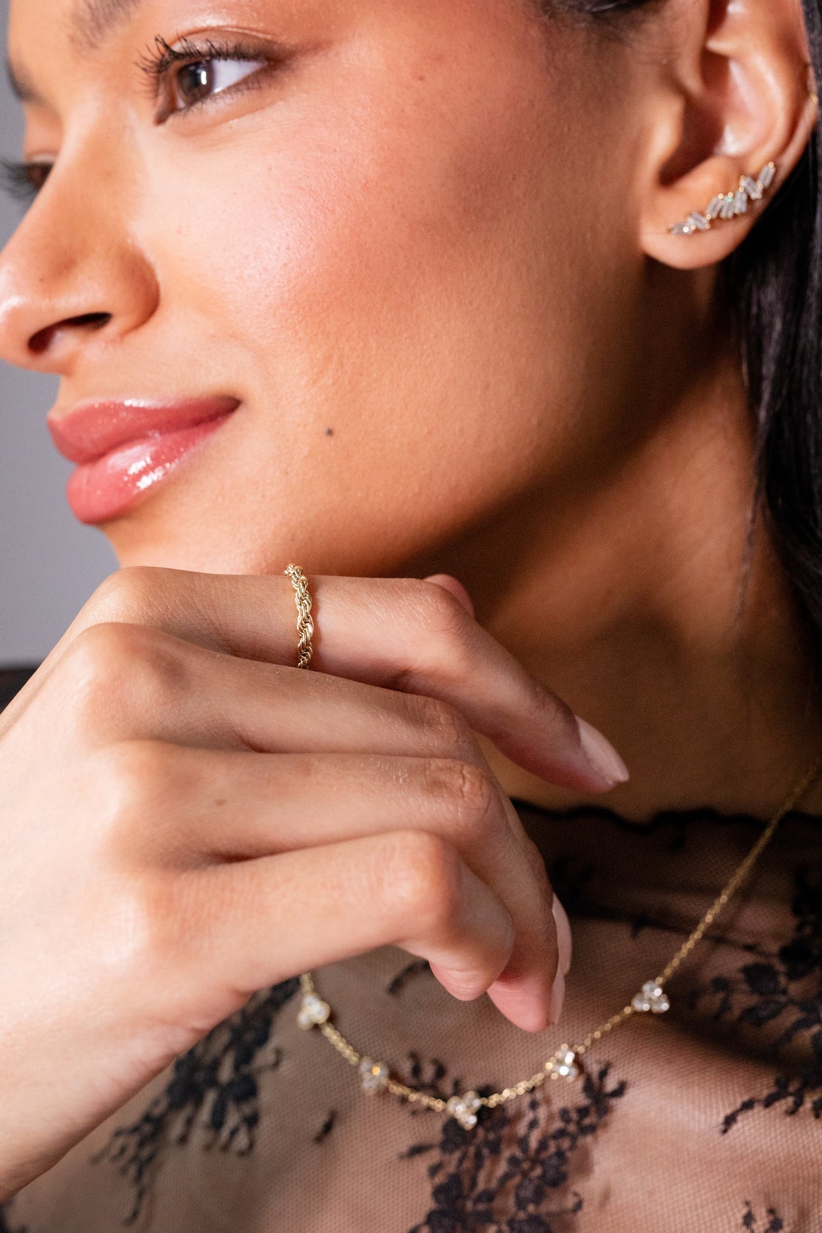 Crystal Baguette Crawler Earrings T-Shirts
