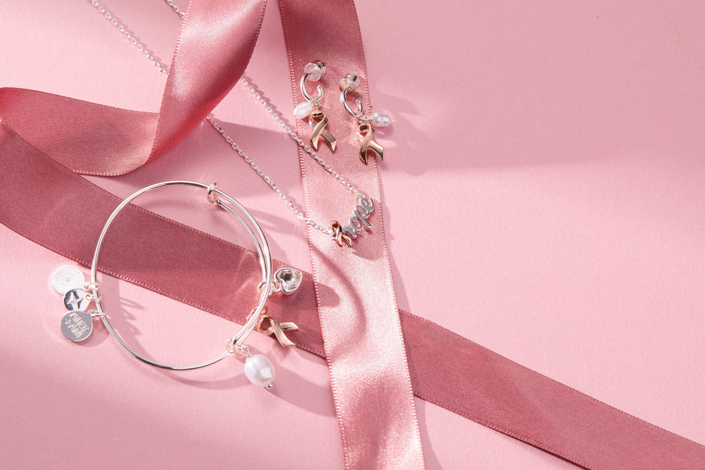 'Hope' Breast Cancer Awareness Pink Ribbon Necklace T-Shirts
