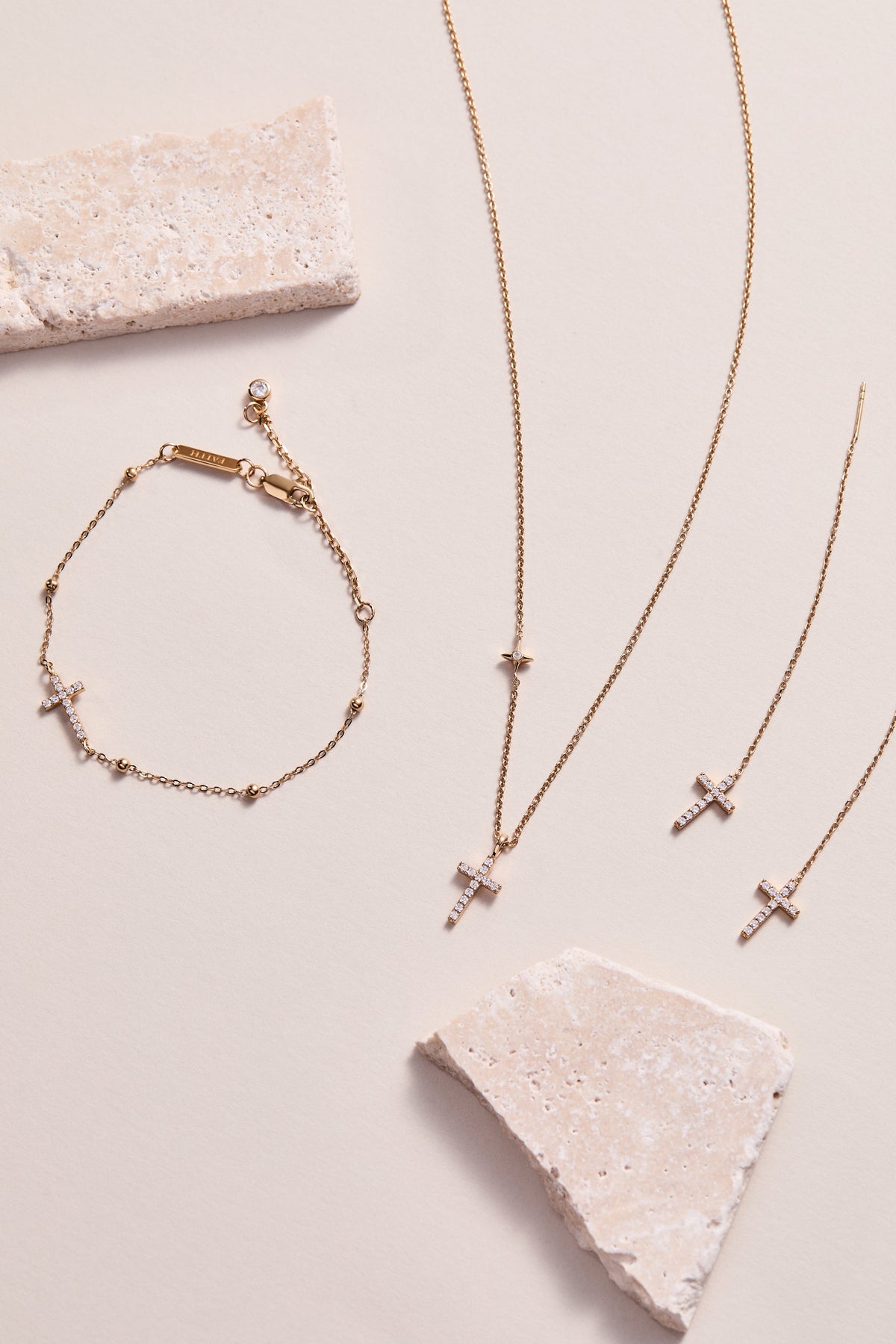 Cross Delicate Pave Crystal Threader Earrings T-Shirts