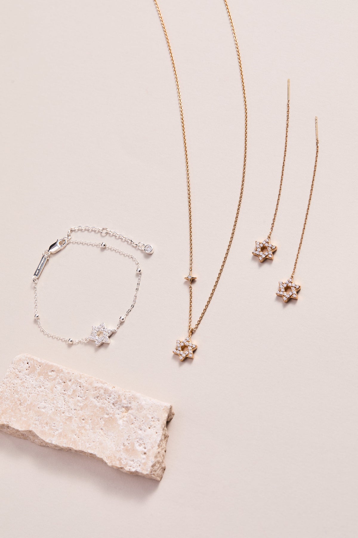 Star David Delicate Pave Crystal Pendant Necklace T-Shirts
