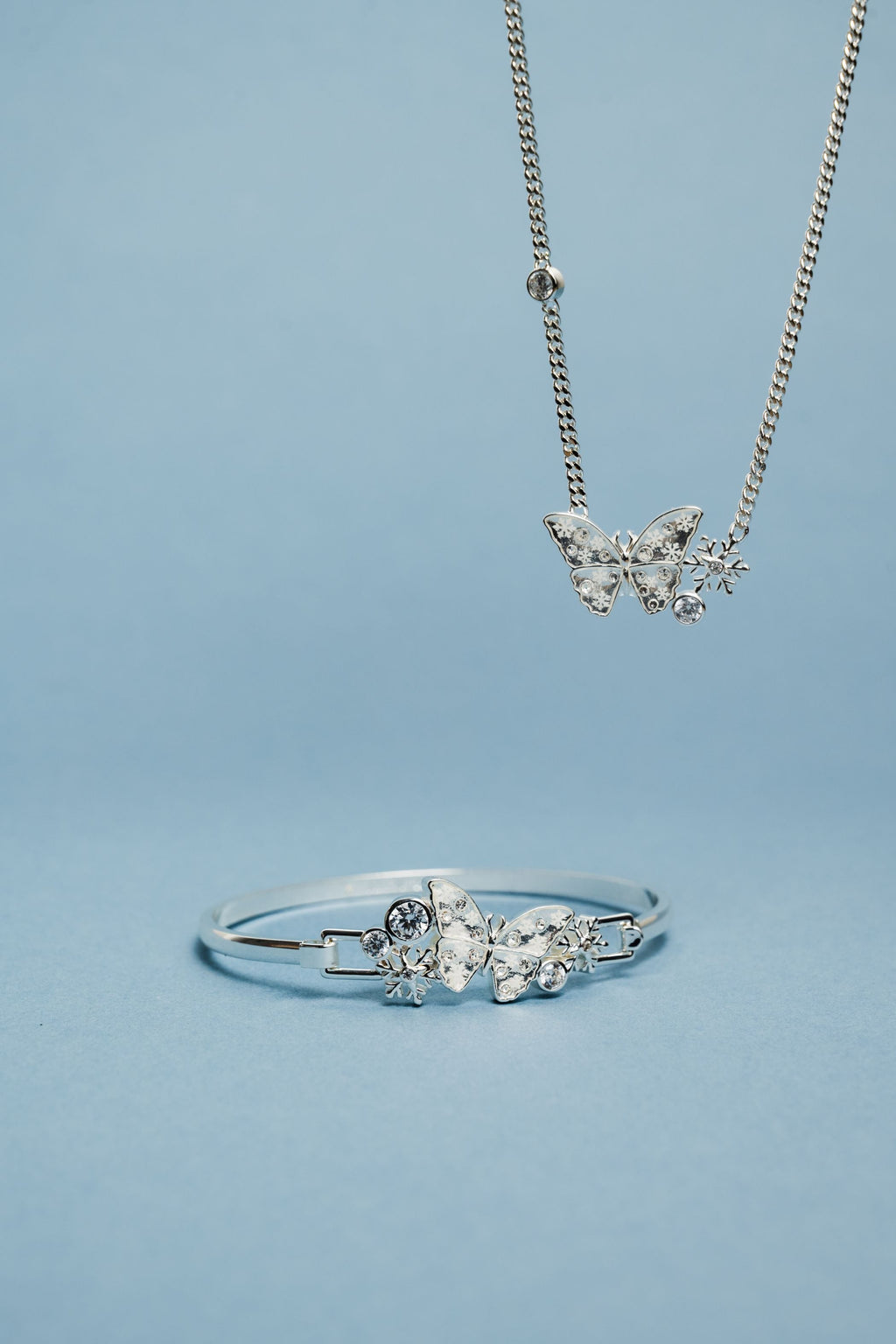 Glass Butterfly Inline Necklace T-Shirts