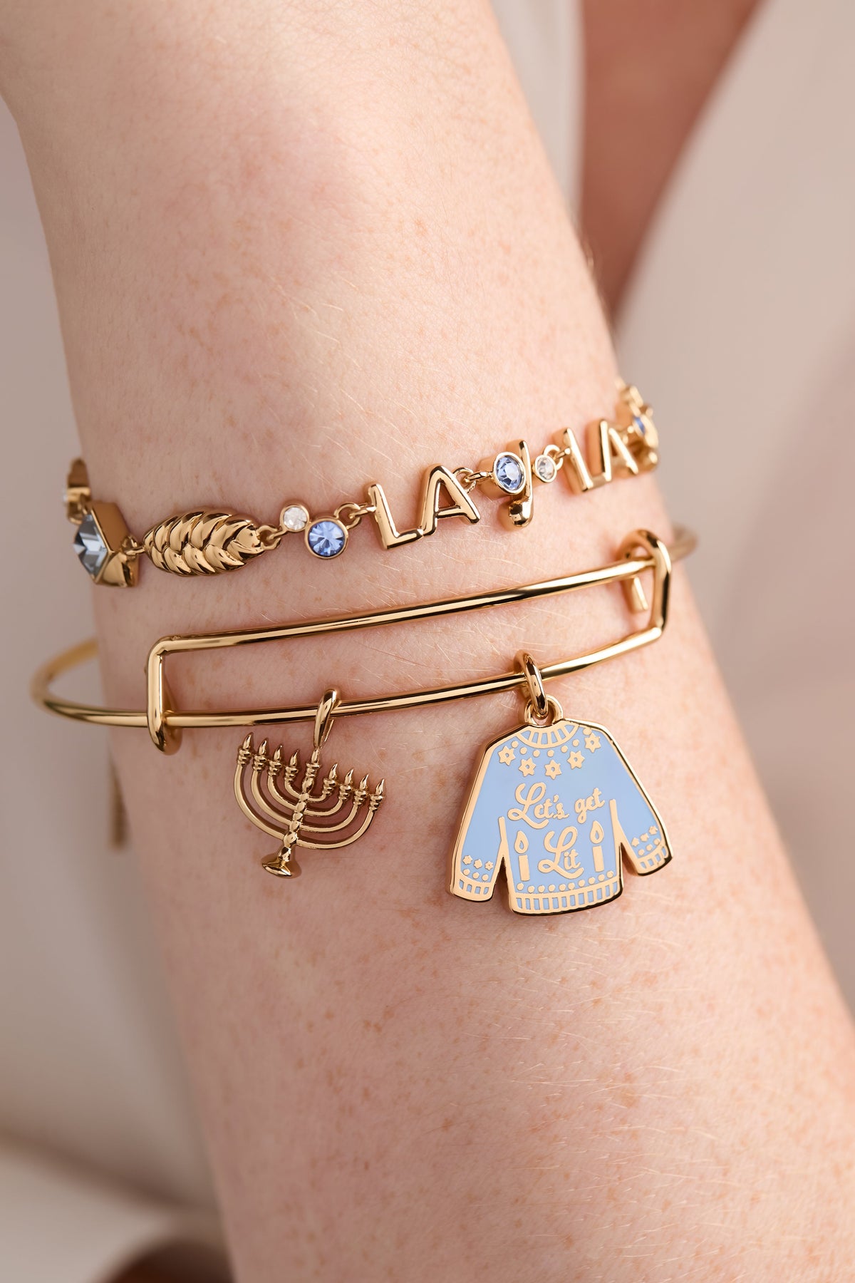 Hanukkah 'Let'S Get Lit' Ugly & Menorah Bangle T-Shirts