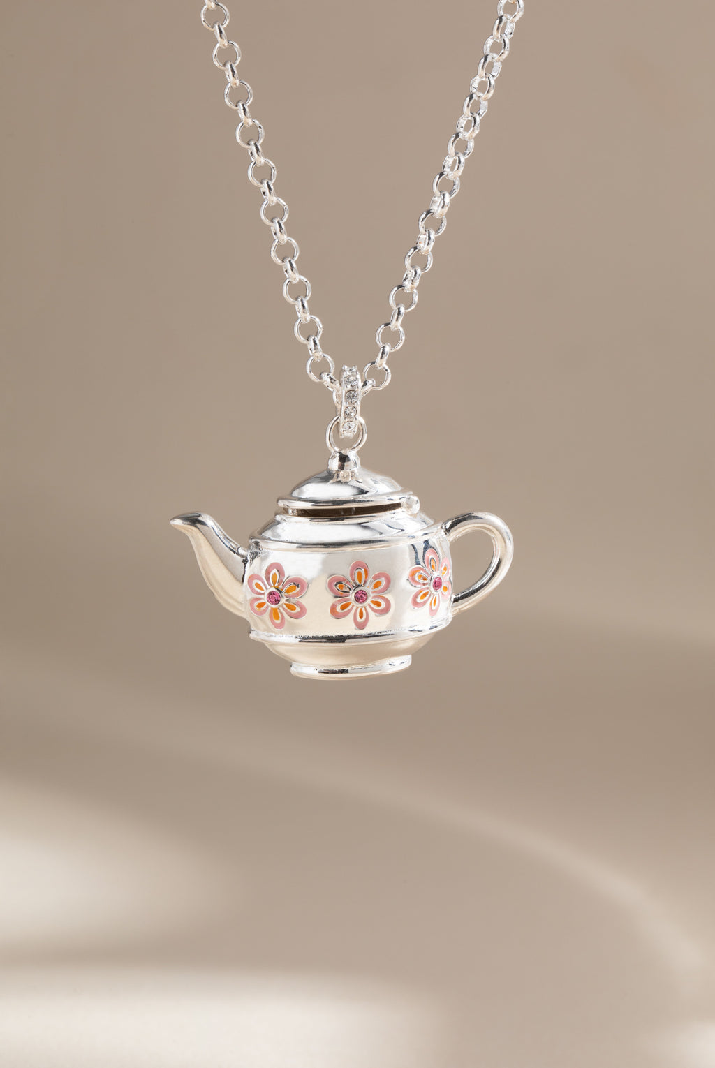 Floral Teapot Locket Pendant Necklace T-Shirts