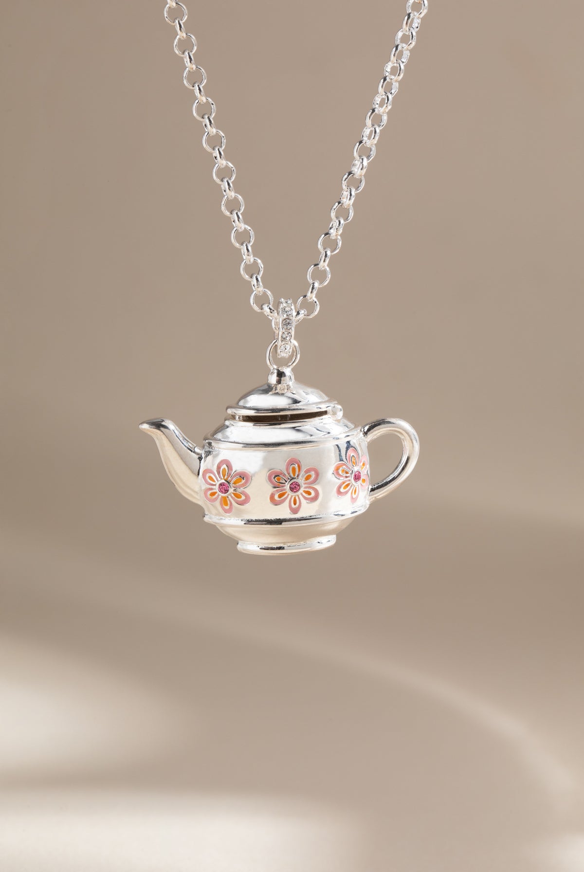 Floral Teapot Locket Pendant Necklace T-Shirts