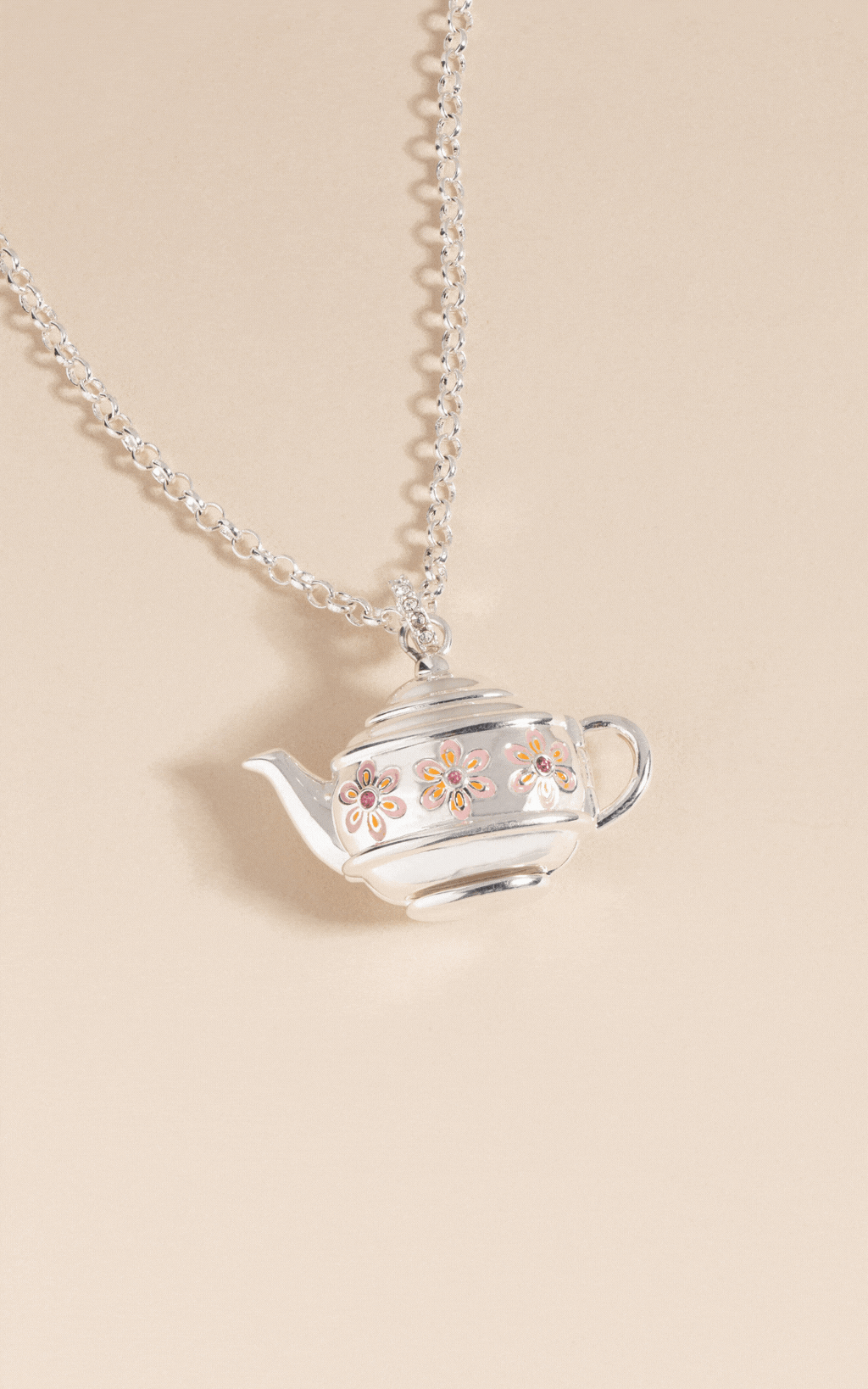 Floral Teapot Locket Pendant Necklace T-Shirts