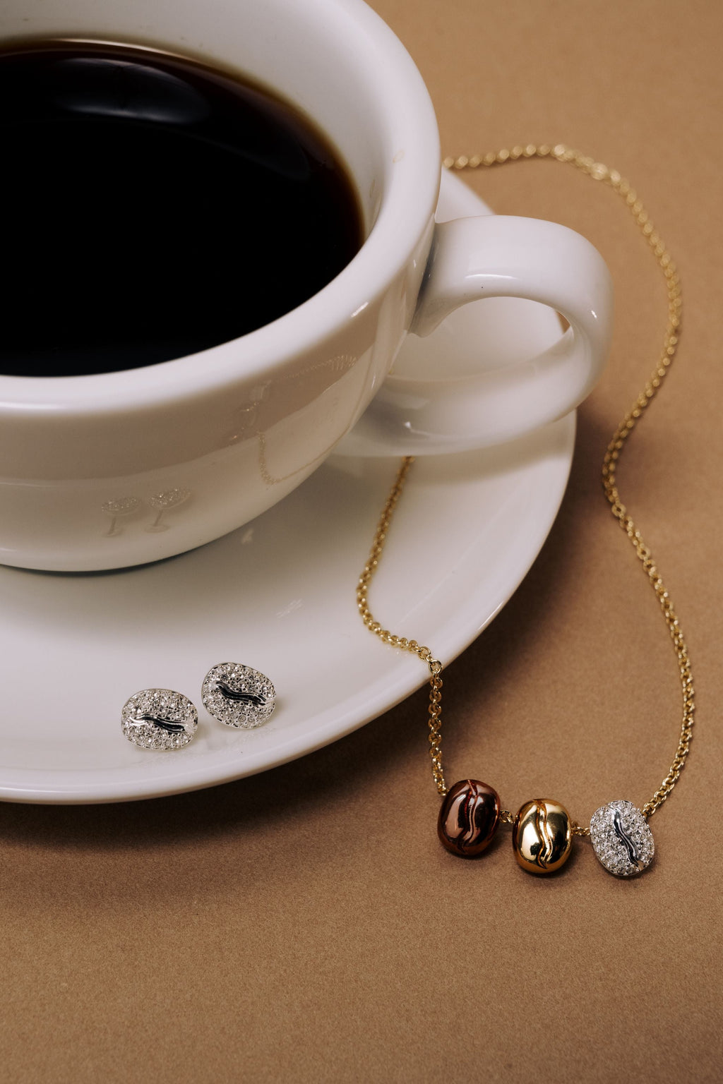 Coffee Bean Pave Crystal Stud Earrings T-Shirts