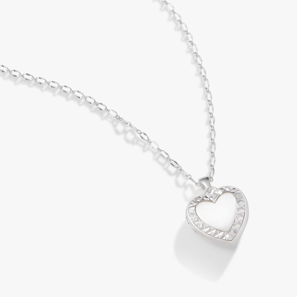 Textured Heart Locket Necklace T-Shirts