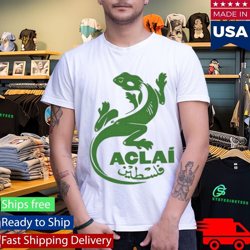 ACLAÍ Palestine Organic White Shirt Unisex , , , Long Sleeve Tee
