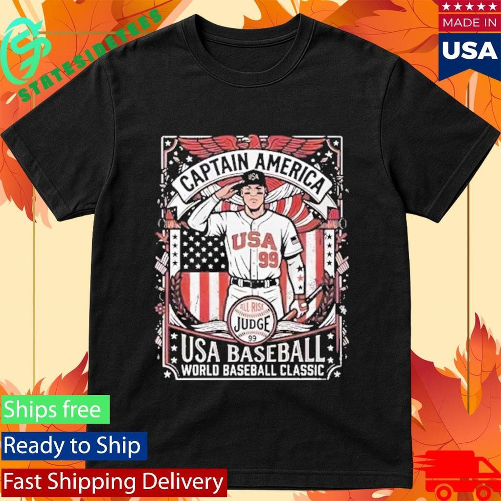 Aaron Judge Captain America Usa Baseball World Baseball Classic Shirt Unisex , , , Long Sleeve Tee