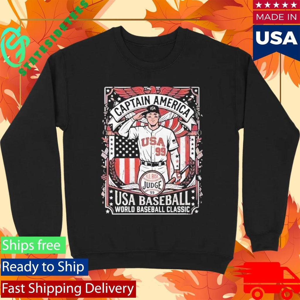 Aaron Judge Captain America Usa Baseball World Baseball Classic Shirt Unisex , , , Long Sleeve Tee
