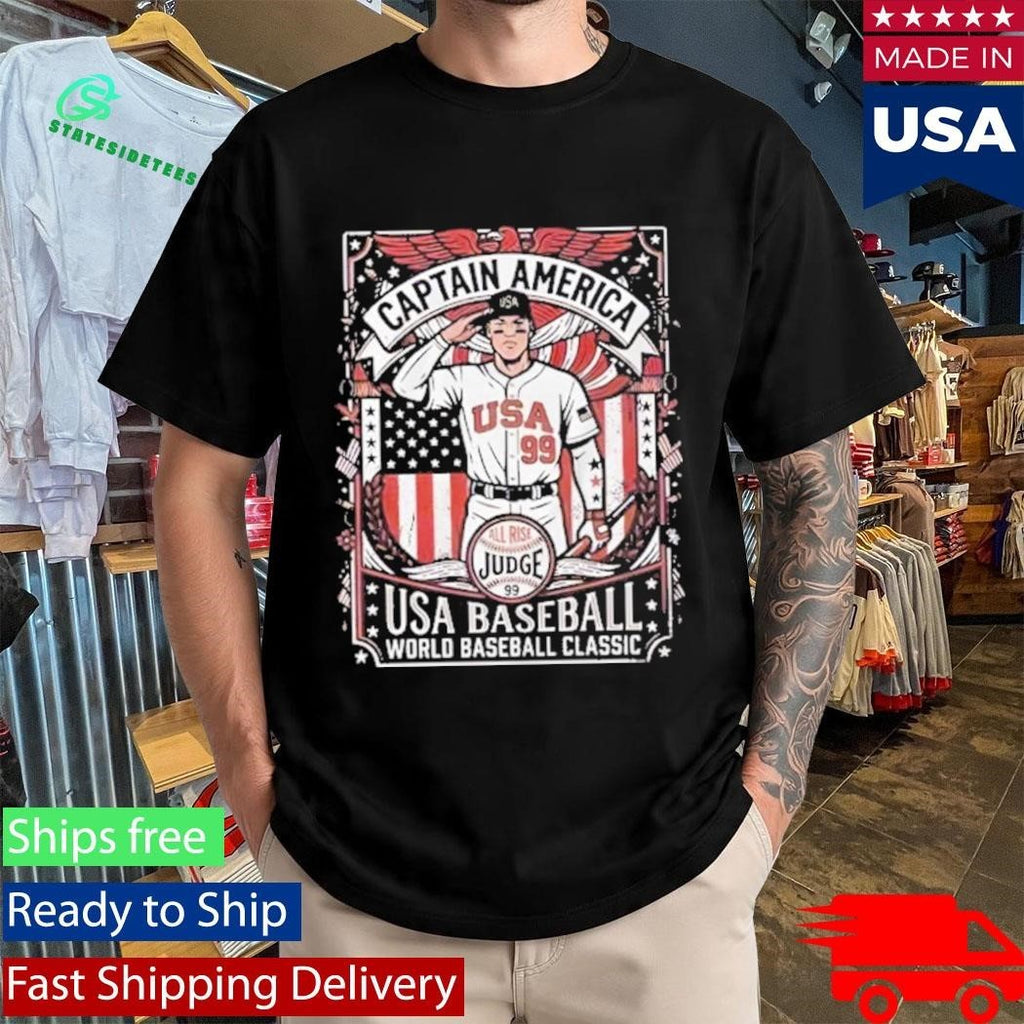 Aaron Judge Captain America Usa Baseball World Baseball Classic Shirt Unisex , , , Long Sleeve Tee