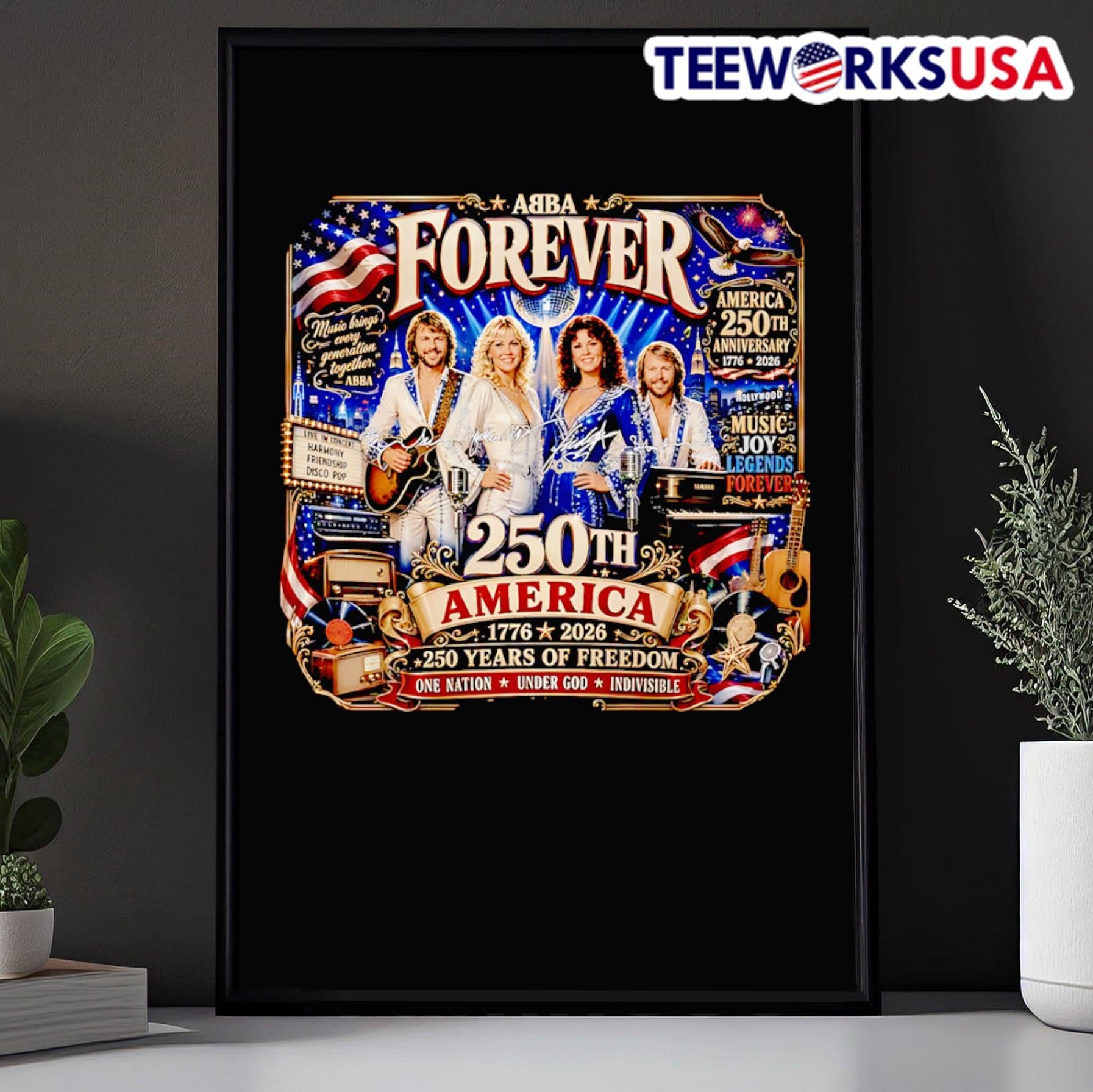 Abba Forever Music Brings Every Generation Together America 250Th Anniversary 1776 2026 Shirt
