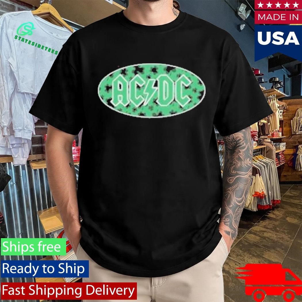 Ac Dc Shamrock Green Logo With Black Unisex , , , Long Sleeve Tee