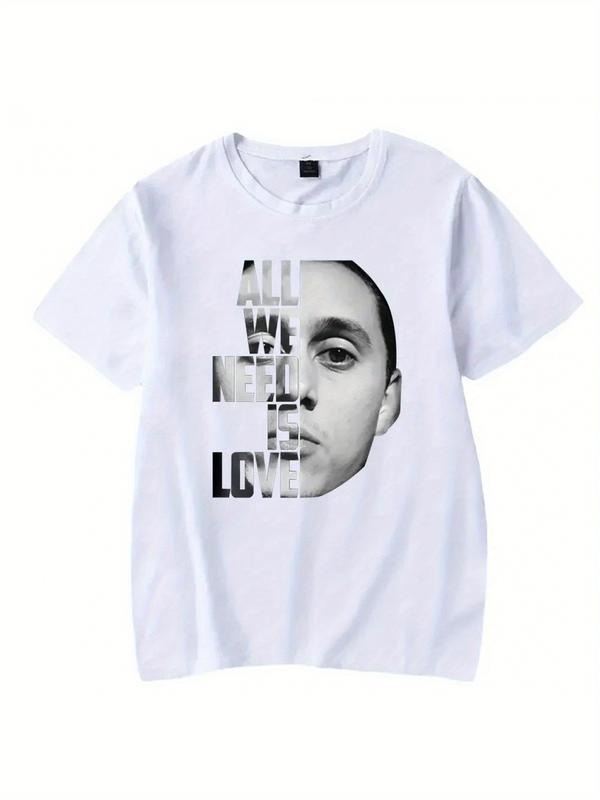 All We Need Is Love Printed Canserbero Fun Casual Summer Hip Hop Streetwear Crew Necks Menswear T-Shirts