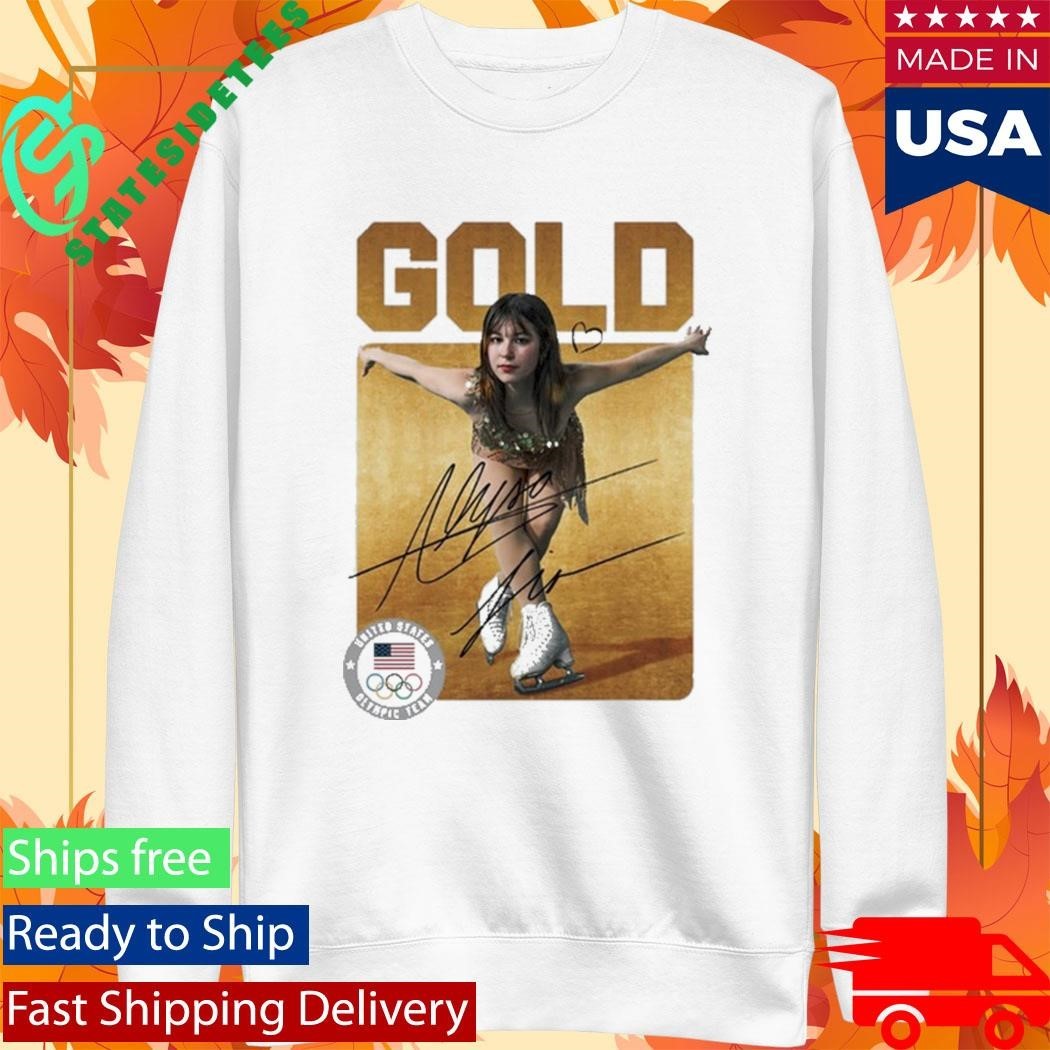 Alysa Liu Gold United States Olympic Team Signature Shirt Unisex , , , Long Sleeve Tee