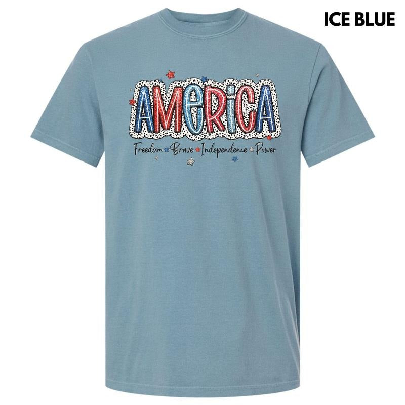 America Dalmatian Dots Comfort Colors T-Shirts