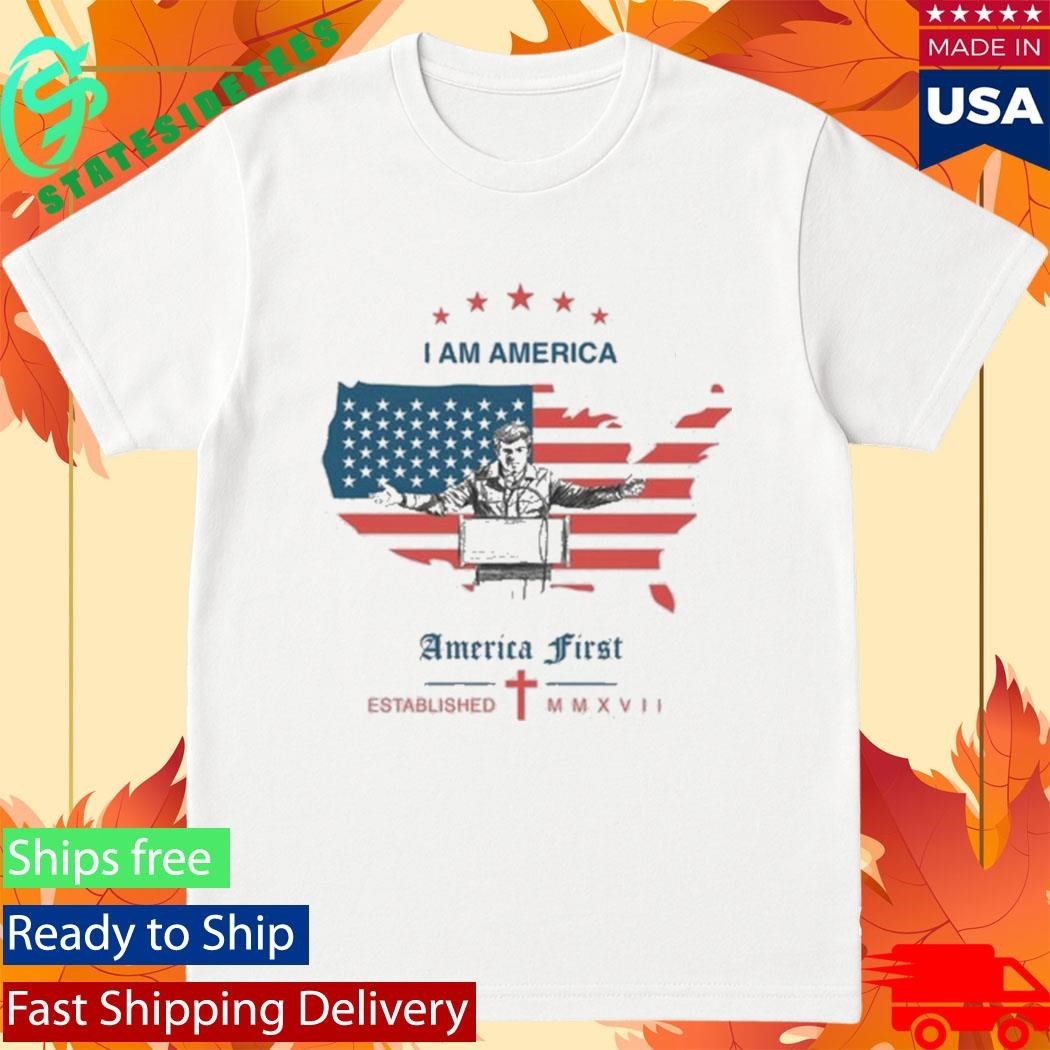 America First “I Am America” Unisex , , , Long Sleeve Tee