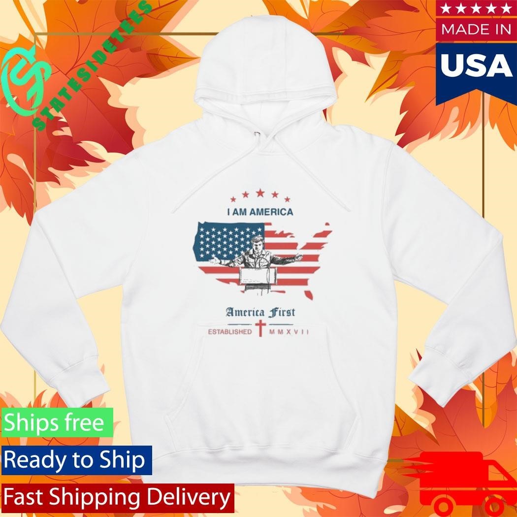 America First “I Am America” Unisex , , , Long Sleeve Tee