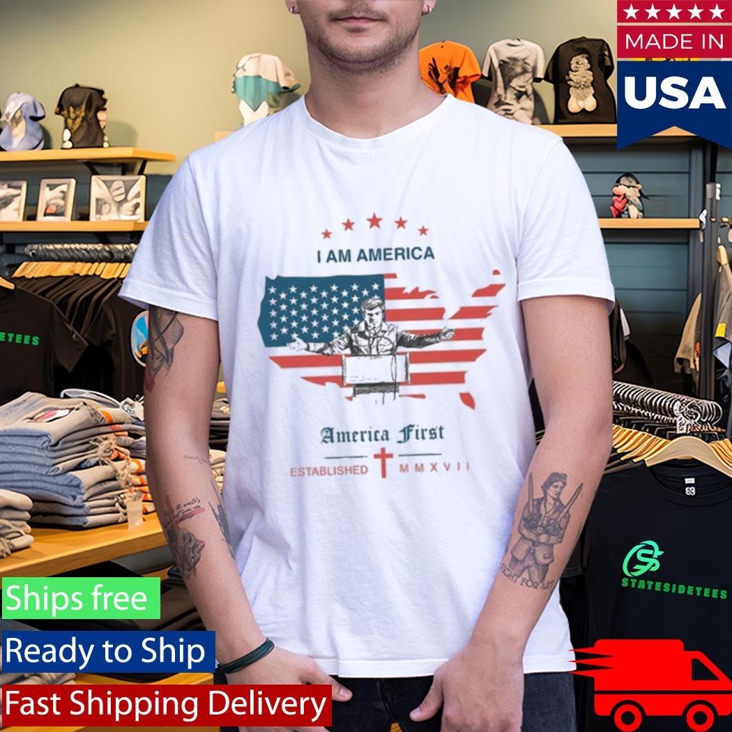 America First “I Am America” Unisex , , , Long Sleeve Tee