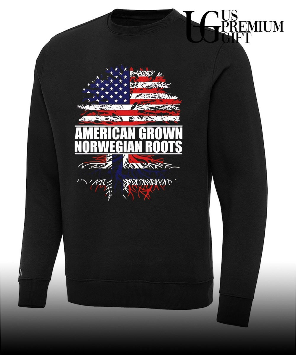 American Norwegian heritage roots American grown Norwegian roots tree shirt