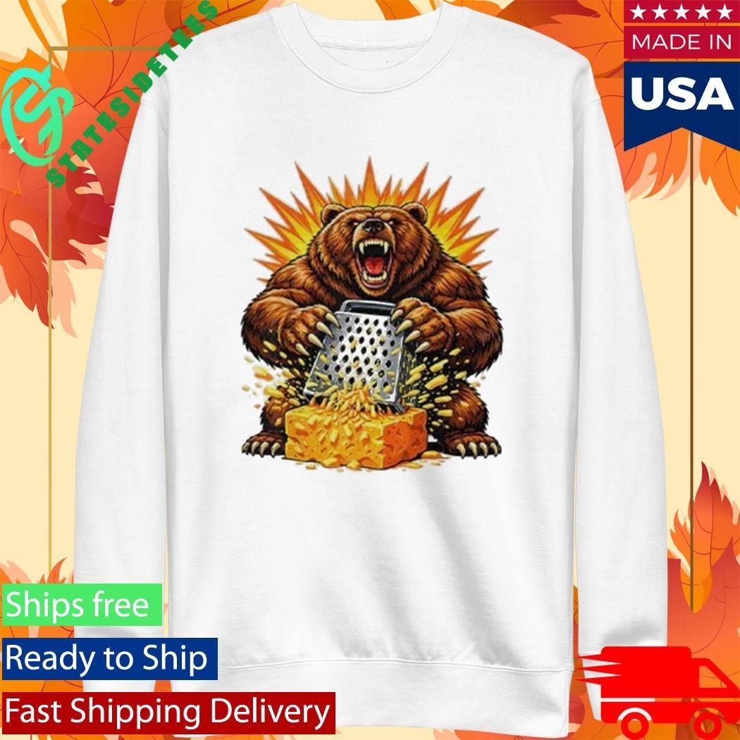 Angry Bear Grating Cheese Grater Hater Shirt Unisex , , , Long Sleeve Tee