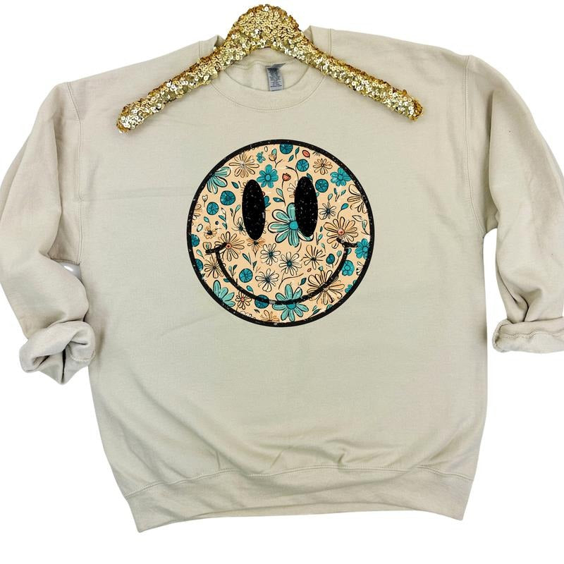 Antique Floral Happy Face 'NLB' T-Shirts
