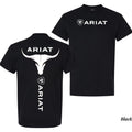 Ariat Bold Bull Skull Iconic Ariat Logo Shirt Full Size Full Color Perfect Top T-Shirts