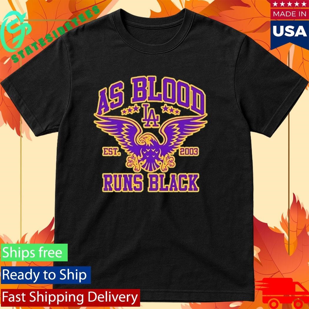 As Blood Runs Black Eagle Crest Purple n Gold Shirt Unisex , , , Long Sleeve Tee
