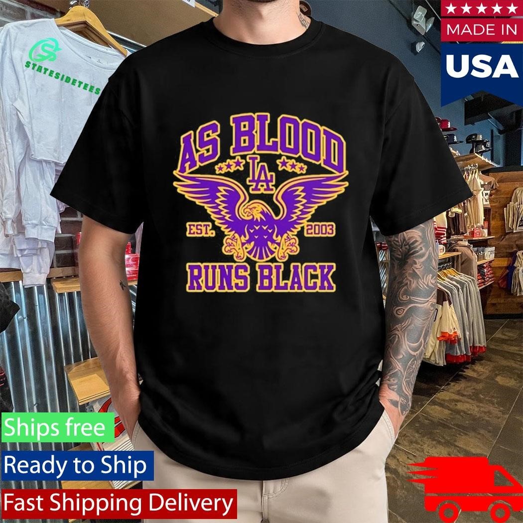 As Blood Runs Black Eagle Crest Purple n Gold Shirt Unisex , , , Long Sleeve Tee