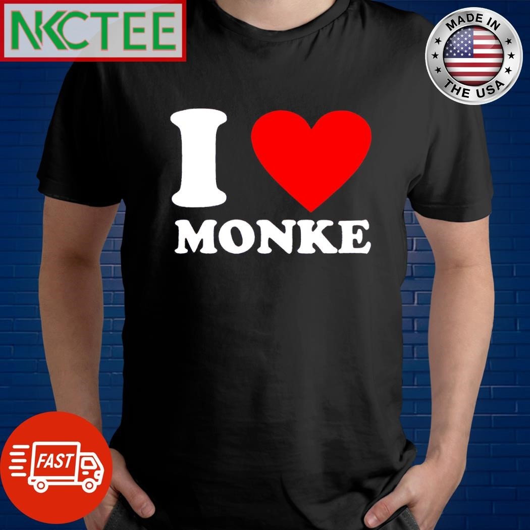 Awesome I love Monke heart shirt Unisex , , , Long Sleeve Tee