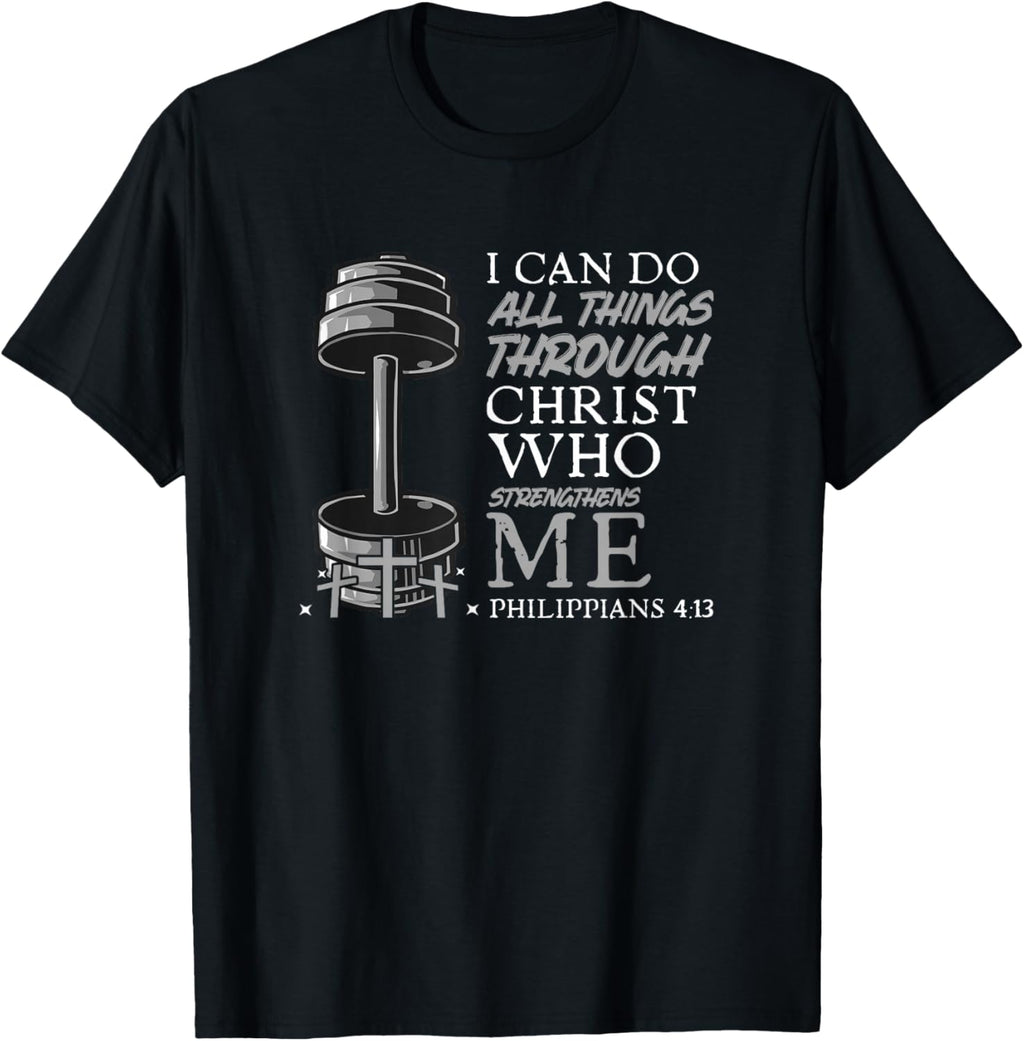 Can Do All Things Weightlifter Christian Gym Bible Verse T-Shirt