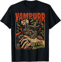Vampurr Bites Again! Funny Cat Halloween Vintage Graphic T-Shirt