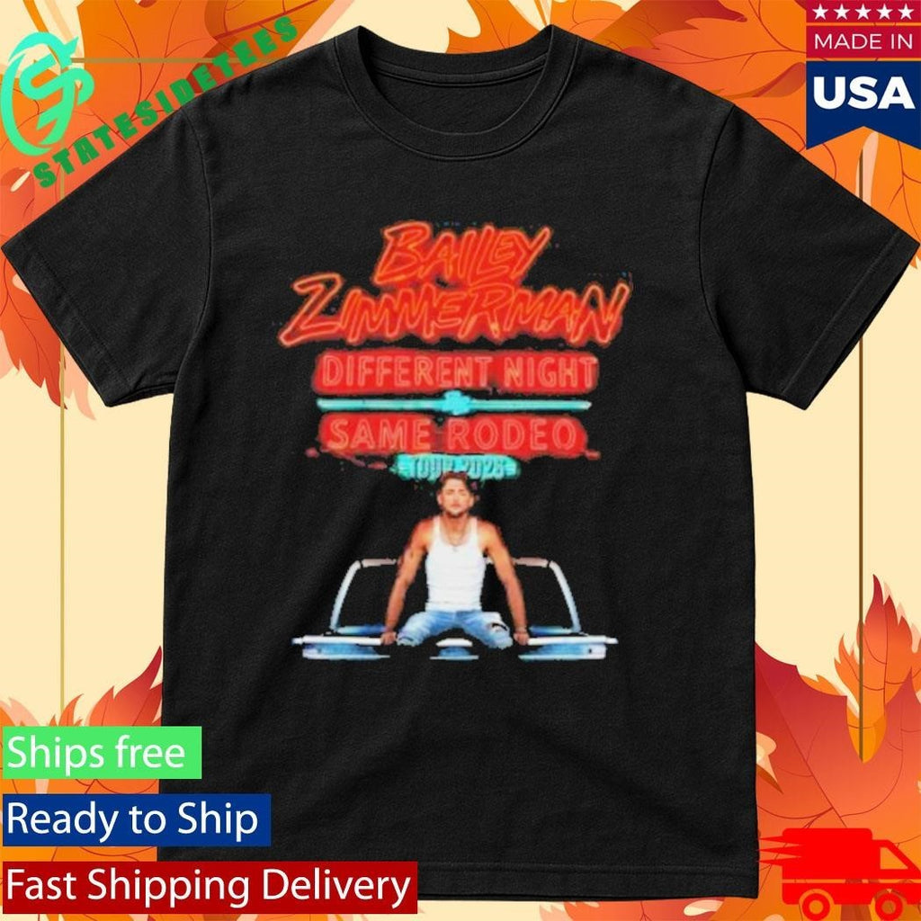 Bailey Zimmerman Different Night Same Rodeo 2026 Tour Shirt Unisex , , , Long Sleeve Tee