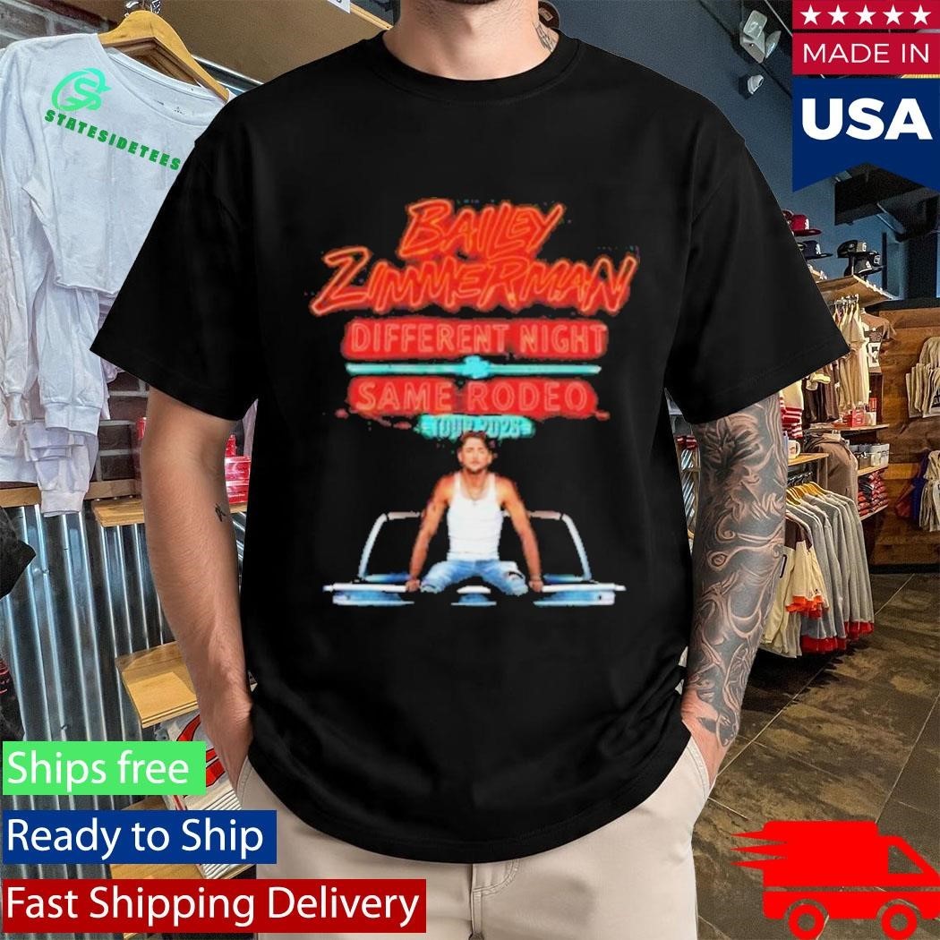 Bailey Zimmerman Different Night Same Rodeo 2026 Tour Shirt Unisex , , , Long Sleeve Tee