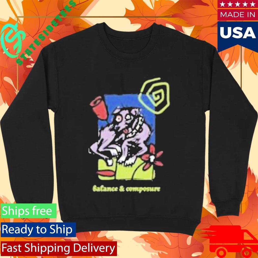 Balance And Composure Dog Flower Shirt Unisex , , , Long Sleeve Tee