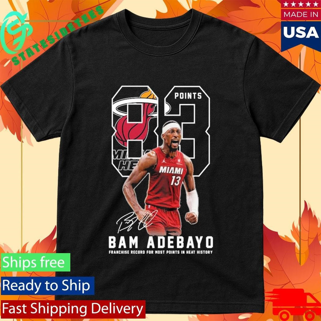 Bam Adebayo 83 Points Franchise Record For Most Points In Heat History Shirt Unisex , , , Long Sleeve Tee