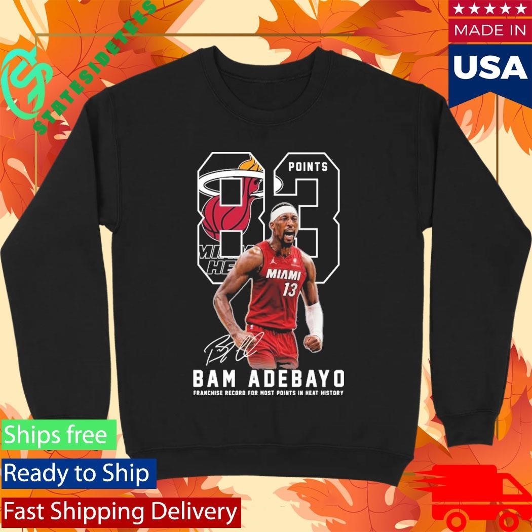 Bam Adebayo 83 Points Franchise Record For Most Points In Heat History Shirt Unisex , , , Long Sleeve Tee