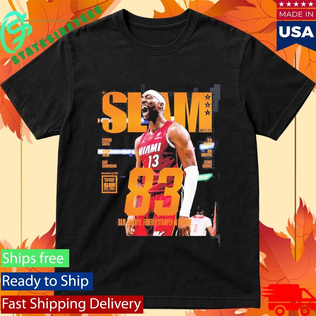 Bam Adebayo Miami Heat On The Cover Of SLAM 261 83 Points Forever Stamped In History Orange Metal Edition