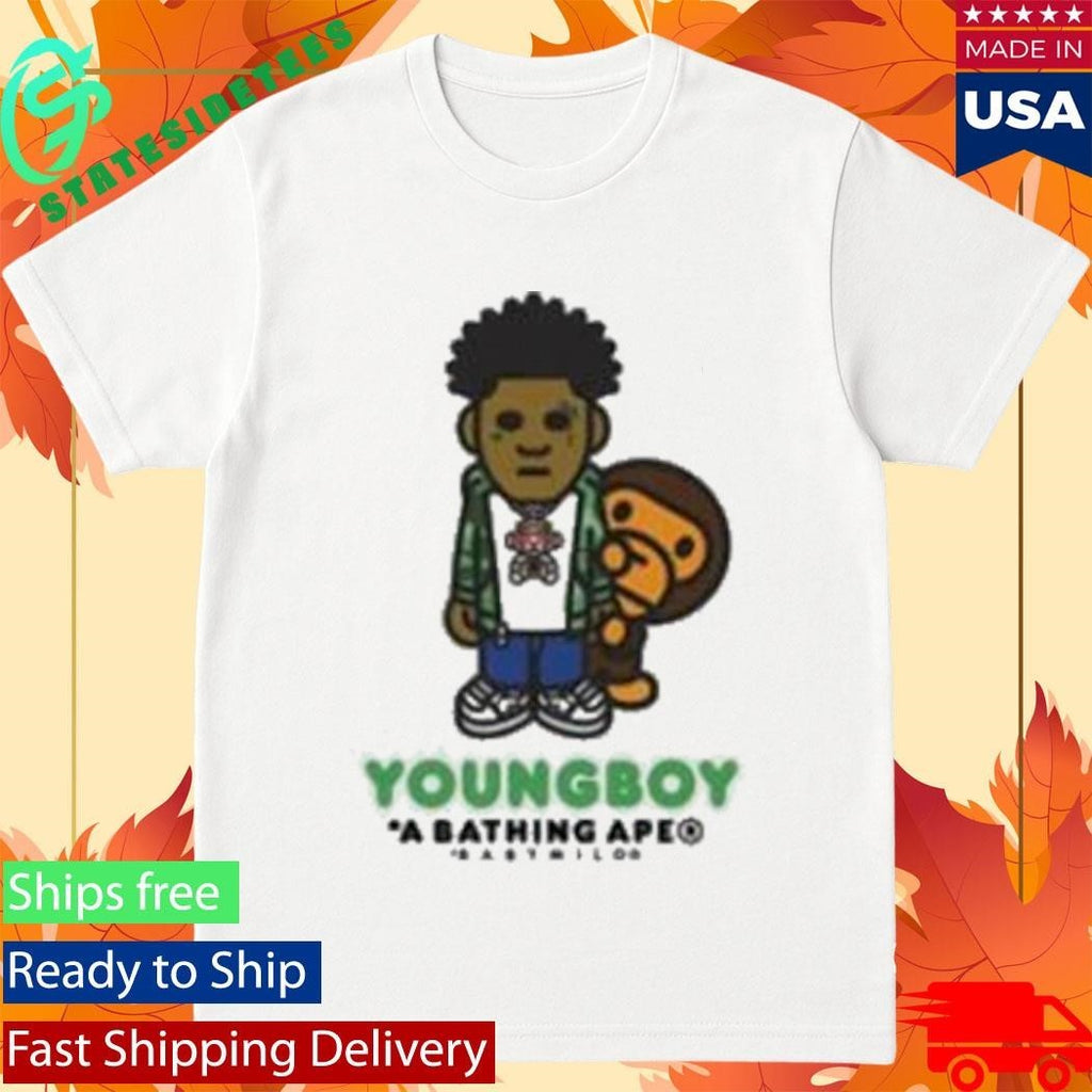 Bape X Youngboy Never Broke Again Milo Shirt Unisex , , , Long Sleeve Tee