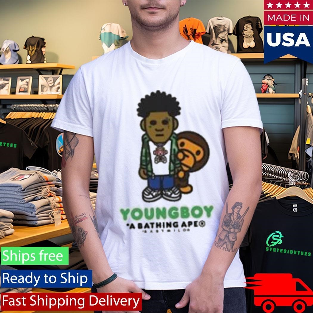 Bape X Youngboy Never Broke Again Milo Shirt Unisex , , , Long Sleeve Tee