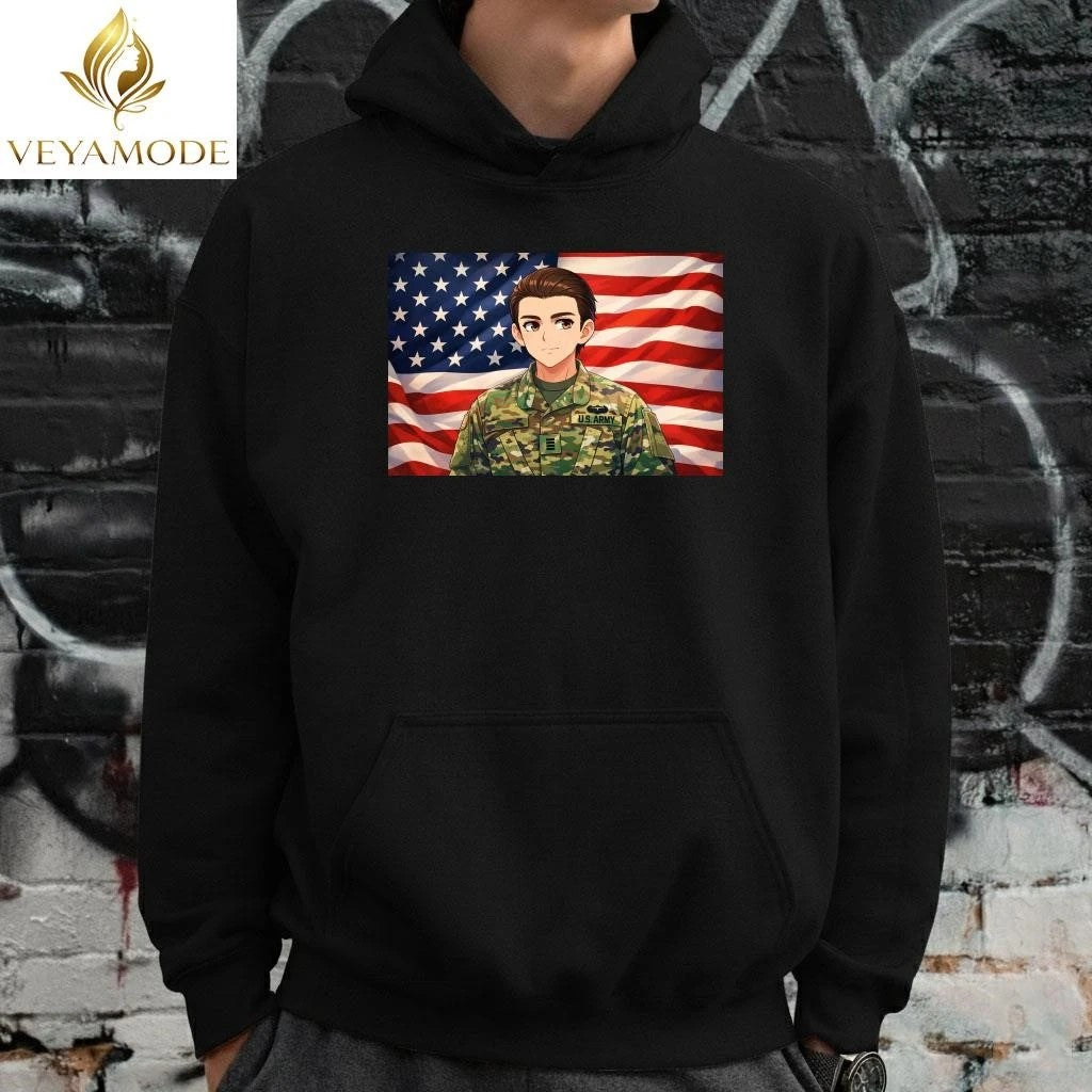 Barron Trump military service anime tee Unisex , , , Long Sleeve Tee