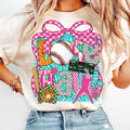 Baseball Coquette Brushstroke Baseball Coquette Game Day Baseball Baseball Bow Baseball Mama T-Shirts