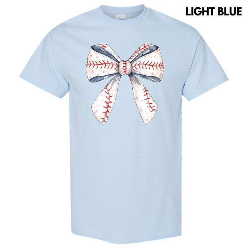 Baseball Sketched Bow Gildan Short Sleeve 'NLB' T-Shirts