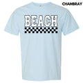 Beach Varsity Checkered Comfort Colors 'NLB' T-Shirts