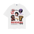 Berserk "Elemental Fusion" Heavyweight Vintage 100% Cotton Anime Menswear Top Vintage Crew Necks Casual Streetwear White Baggy Tropical Loose T-Shirts