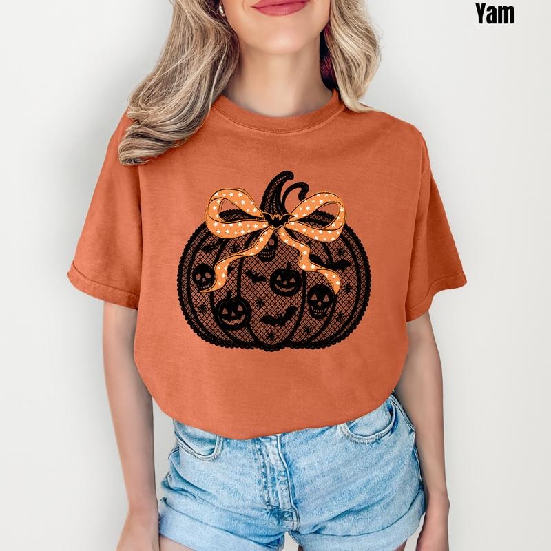 Black Halloween Pumpkin Comfort Colors 'NLB' T-Shirts